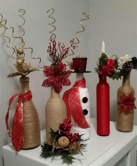 garrafas de vidro decorativas de natal
