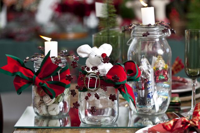 vasinhos de vidros de natal com doces