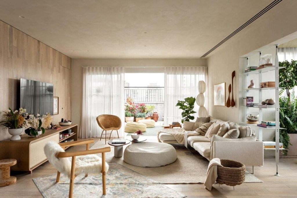 sala com decoração clara