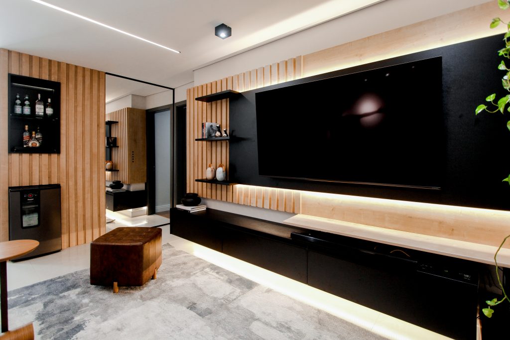 sala decorada preta