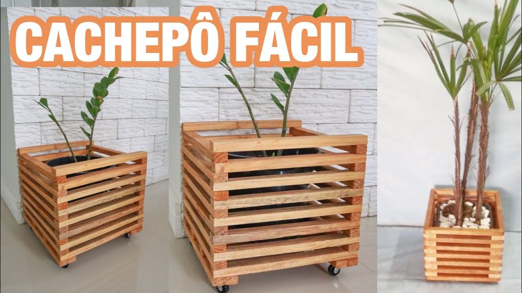 modelos de vasos de cachepo feitos de madeiras para plantas e flores 
