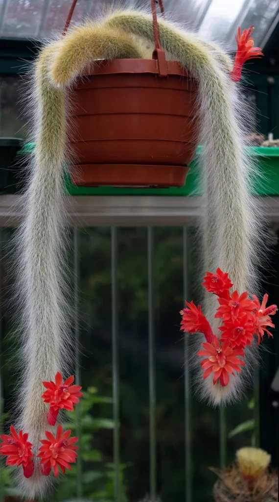 modelo de vaso grande com cacto estilo rabo de macaco