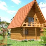 casas de madeira estilo chalé, com dois andares, em cima uma sacada, em volta gramado.